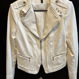WHBM White Front Zip Jacket